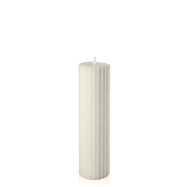 Ivory Fluted Pillar Candle 5x20cm - Sarah Urban