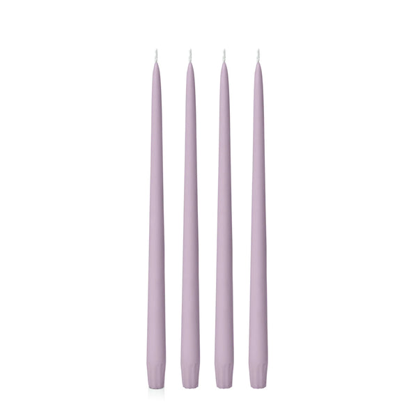 Lilac Taper Candle - 25cm and 35 - Pack of 4