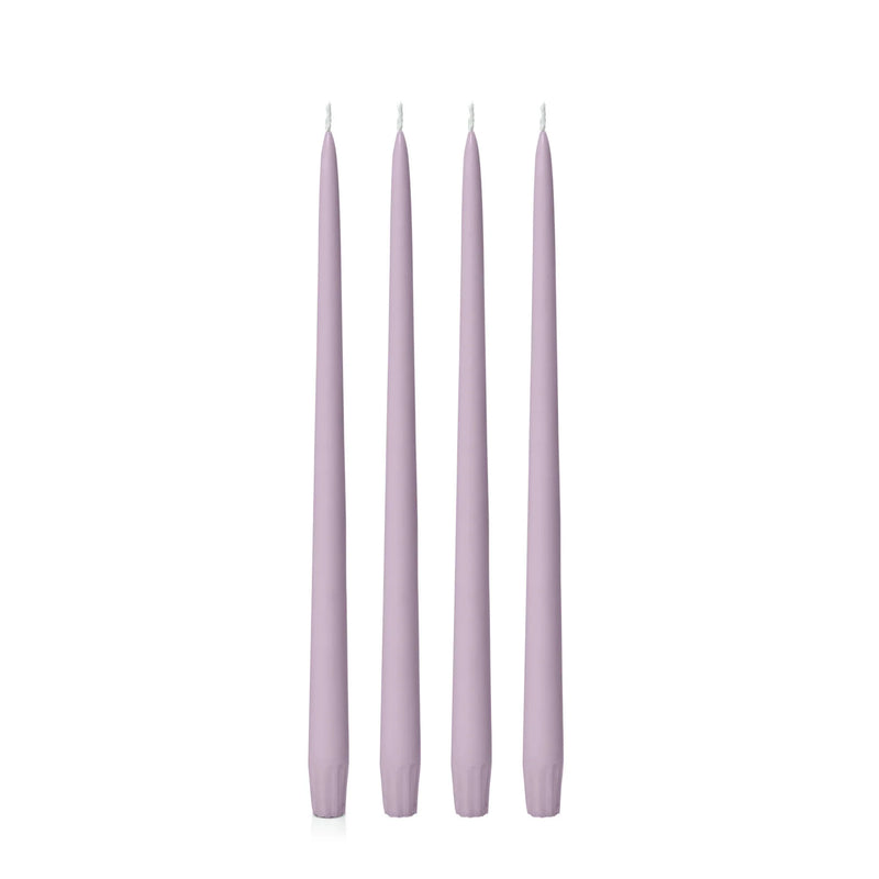 Lilac Taper Candle - 25cm and 35 - Pack of 4