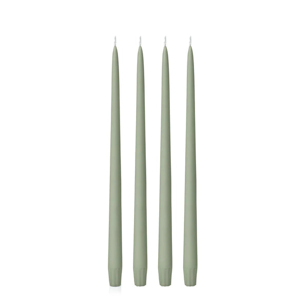 Moss Green Taper Candles - 25cms and 35 cms  Pack of 4