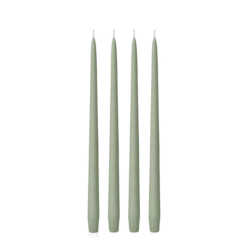 Moss Green Taper Candles - 25cms and 35 cms  Pack of 4