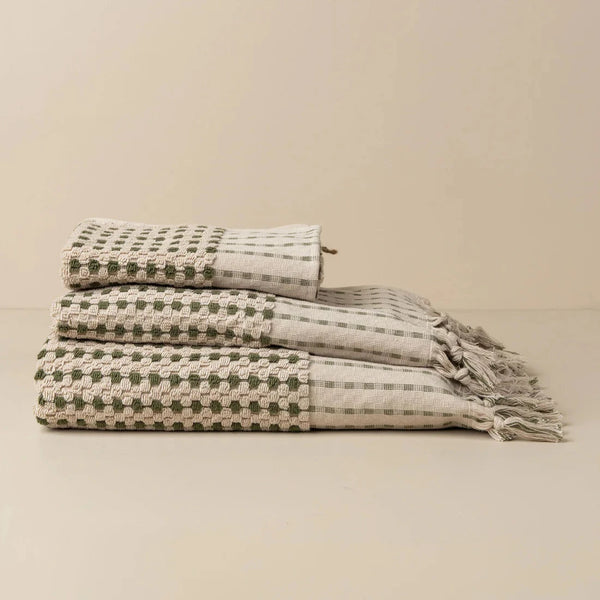 Chickpea Bath Sheet Collection | Stone/Olive