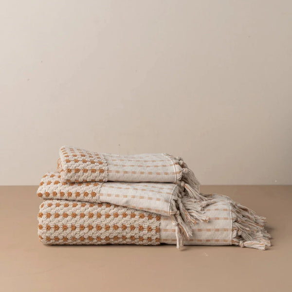 Chickpea Bath Sheet Collection | Stone/Terracotta