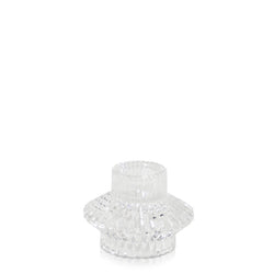 Clear Vintage Glass Candle Holder