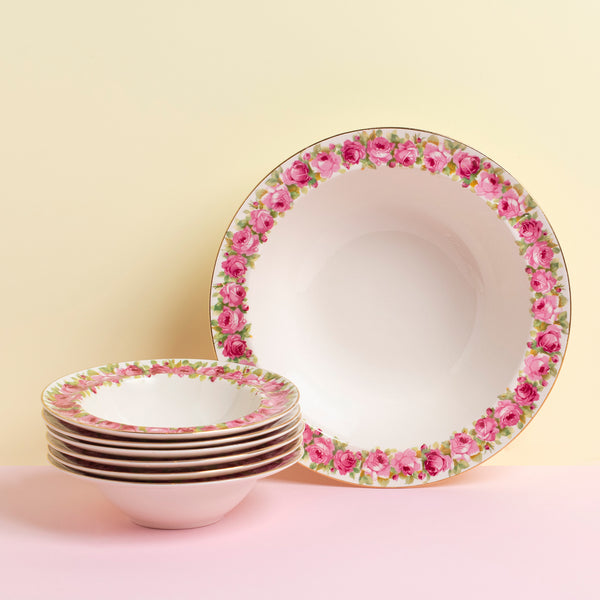 Vintage Roses Dessert Set For 6