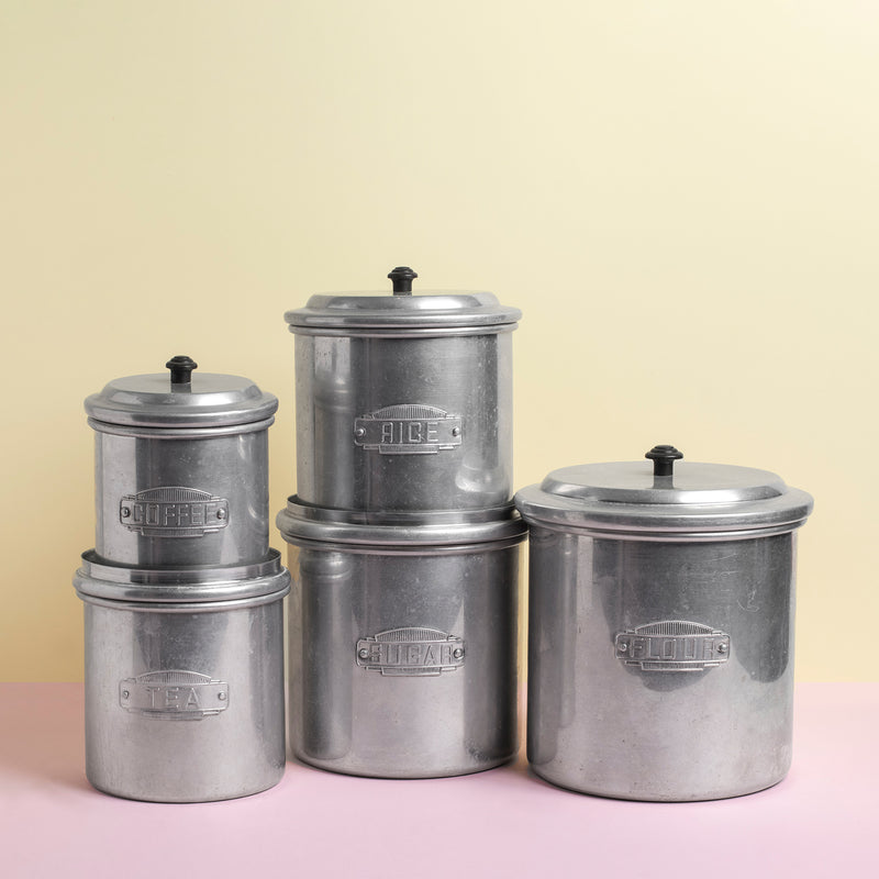 Vintage Set of Aluminium Canisters