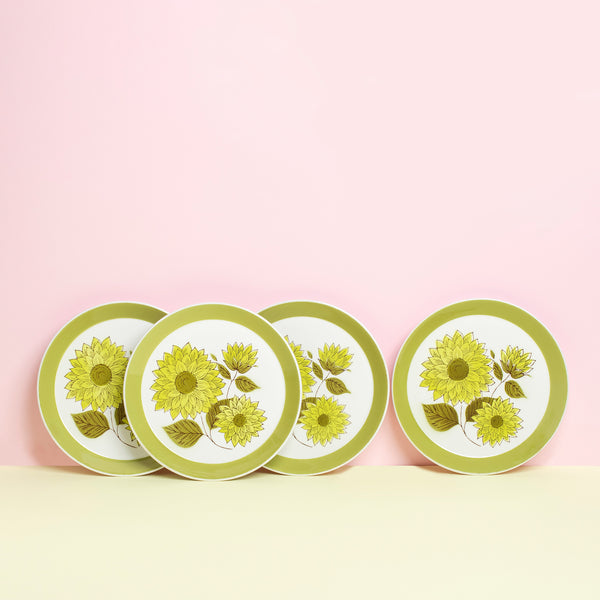 Vintage Green Floral Side Plates - Sarah Urban