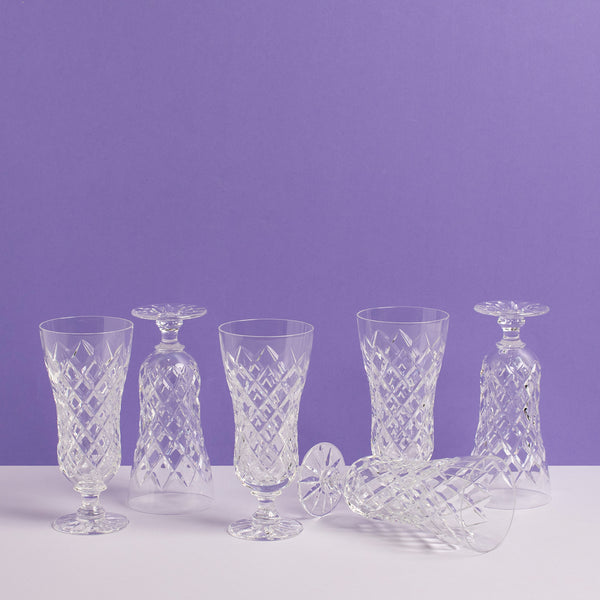 Set of Six Vintage Champagne Glasses