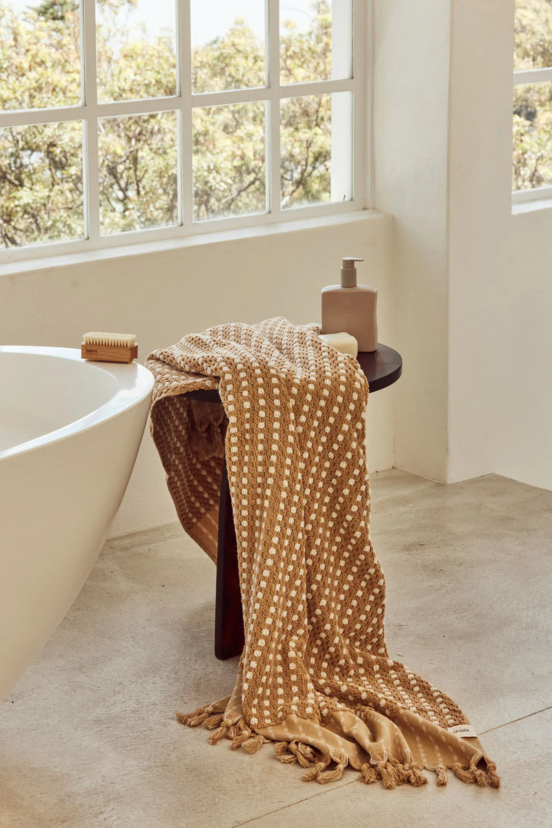 Chickpea Bath Sheet Collection | Nutmeg/Natural - Sarah Urban