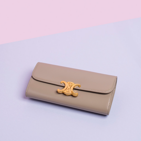 Taupe Leather Wallet - Sarah Urban