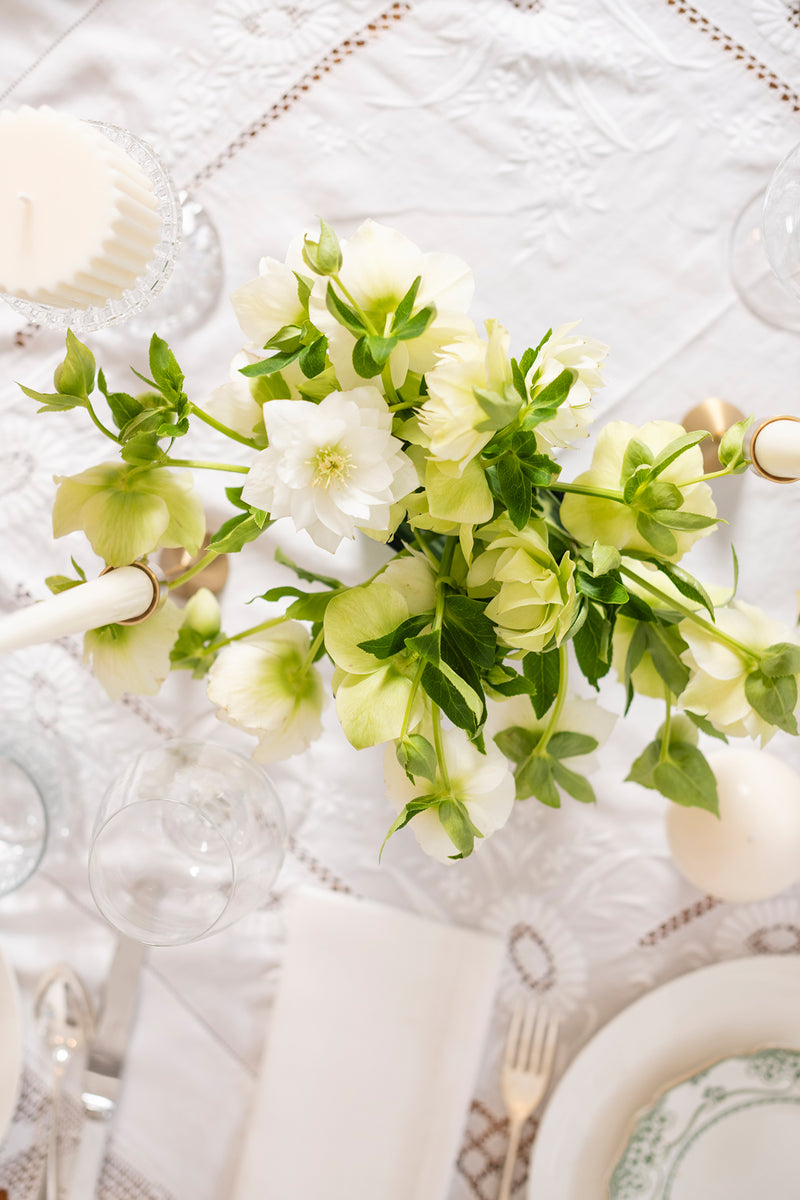 A White Christmas Table Setting for 8