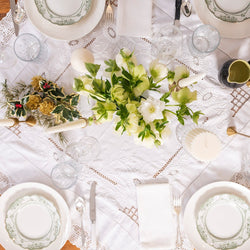 A White Christmas Table Setting for 8