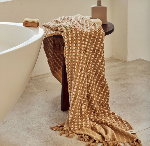 Chickpea Bath Sheet Collection | Nutmeg/Natural - Sarah Urban