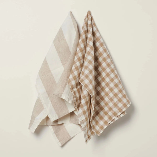 Tea Towel Set in Natural  - Set of 2