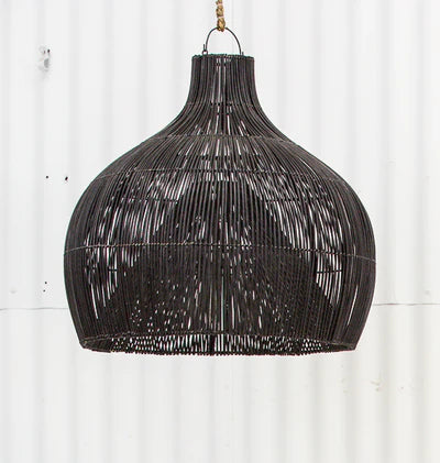 Dari Rattan Oversized Light Shade Black - Sarah Urban