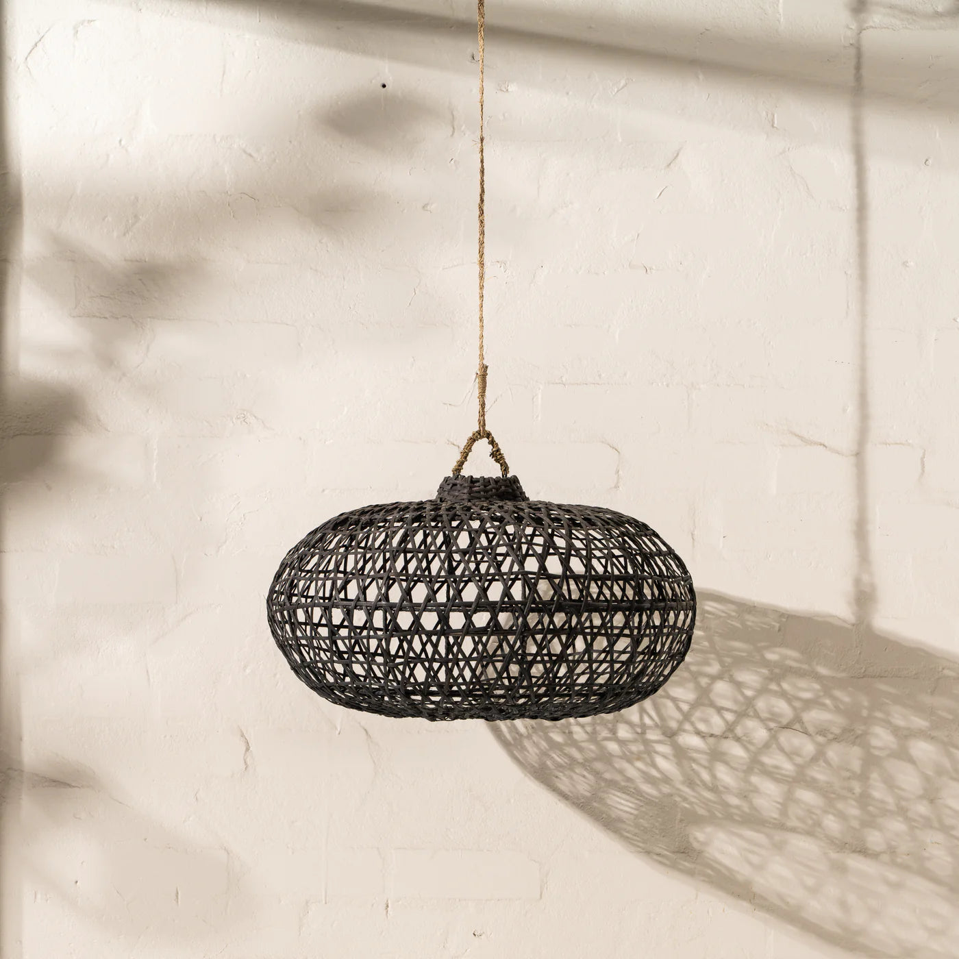 HANDWOVEN BAMBOO SHORT LIGHT SHADE BLACK - Sarah Urban