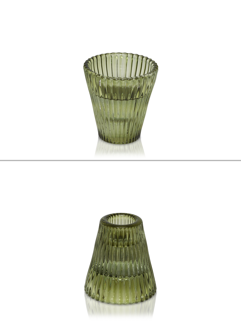 Moss Green Carlo Glass Candle Holder - Sarah Urban