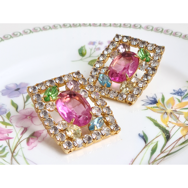 Vintage pastel crystal earrings - Sarah Urban